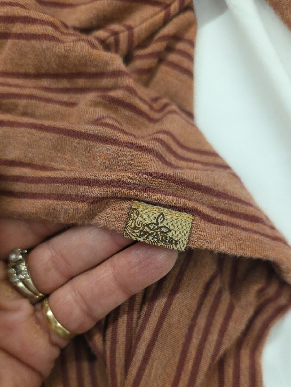prAna Foundation Wrap Cardigan M Pebble Grey Stripe Open Front Modal Pockets - Picture 4 of 9